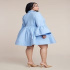 Poplin Ruffle Flare Mini Dress image number null
