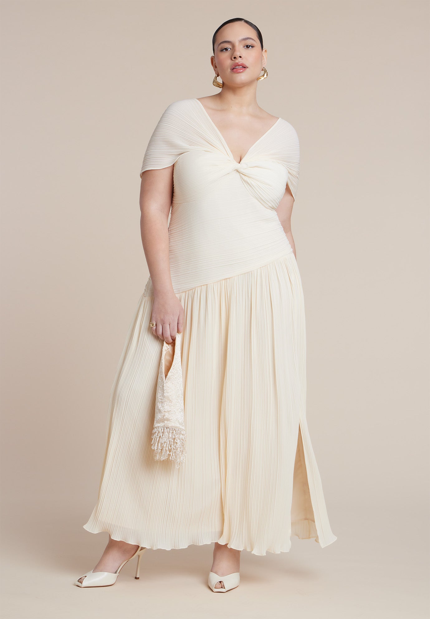 Twist Detail Pleated Chiffon Dress image number 0
