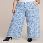 Lace Printed Wide Leg Jeans image number 1