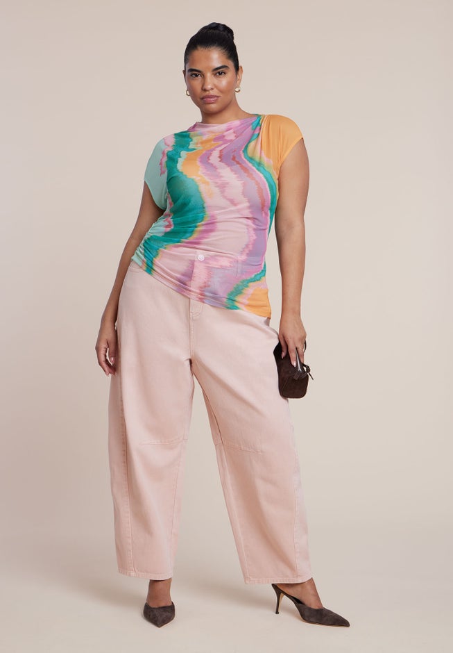 Pink Wash Barrel Leg Jean image number 2