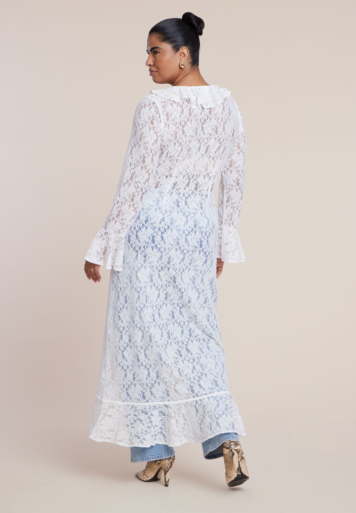 Lace Ruffle Duster image number 6