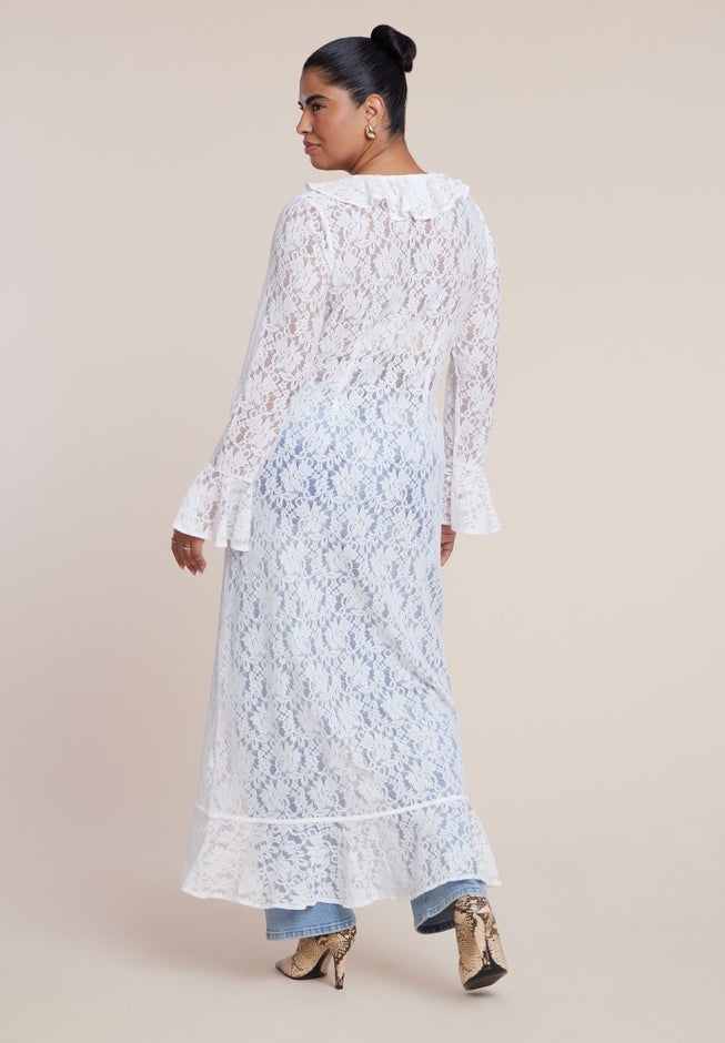 Lace Ruffle Duster image number 6