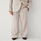 Wide Leg Elastic Waist Linen Trouser image number 0