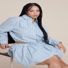 Cropped Button Up Poplin Top image number 1