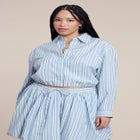 Cropped Button Up Poplin Top image number 0