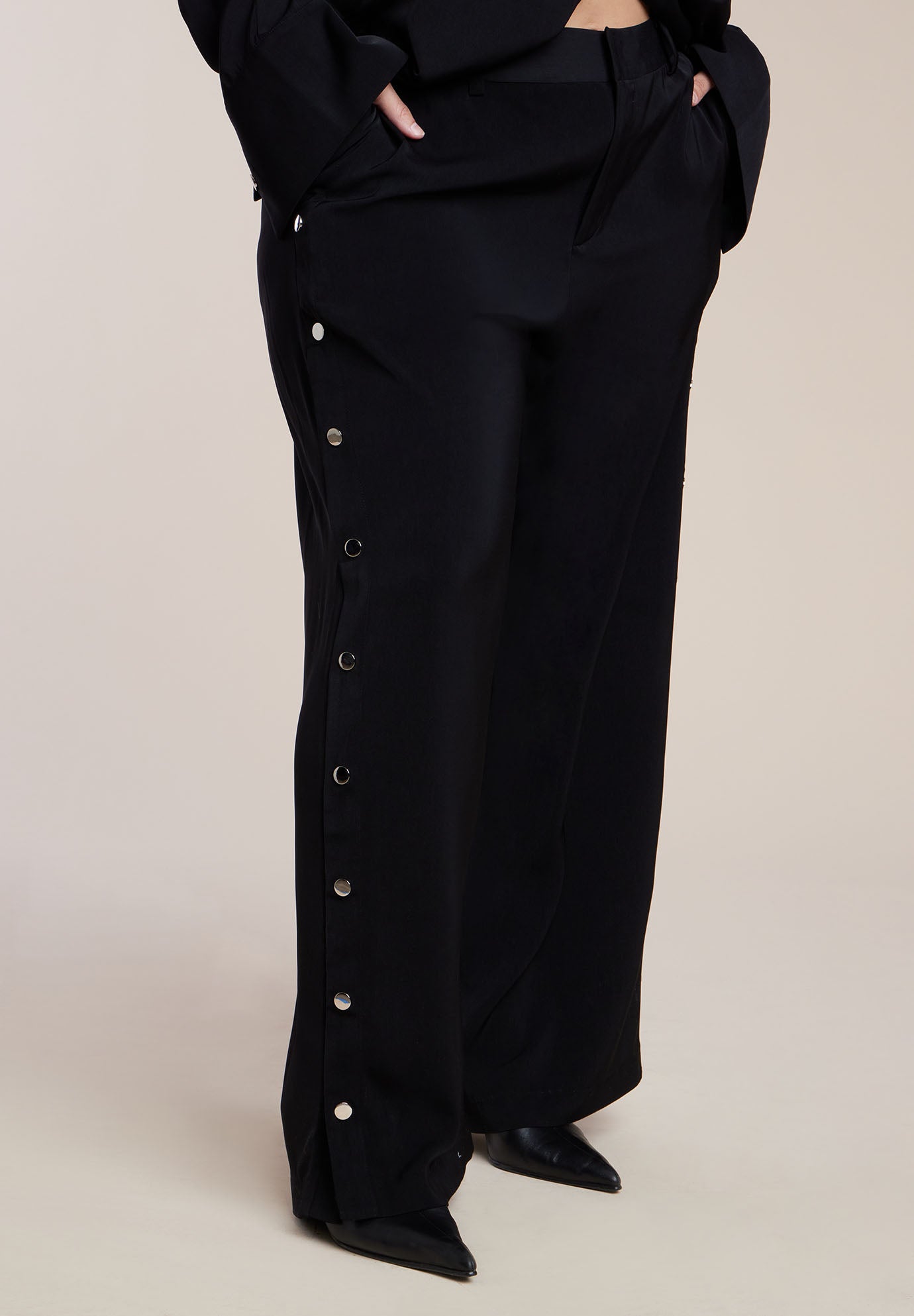 Snap Detail Wide Leg Trouser image number 0