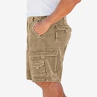 12" Side Elastic Denim Cargo Shorts image number null