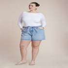 Drawstring Lightweight Denim Short image number null