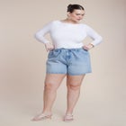 Drawstring Lightweight Denim Short image number null