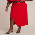 Linen Blend Wrap Skirt image number null