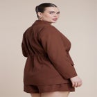 Drawstring Waist Linen Blazer image number 1