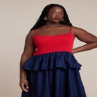 Peplum Detail Colorblocked Dress image number 3