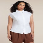 Button Up Shirt With Open Back image number 0