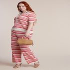 Pointelle Stripe Boxy Sweater Top image number 3