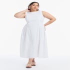 Sleeveless Poplin Midi Dress image number null