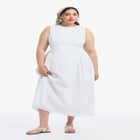 Sleeveless Poplin Midi Dress image number null