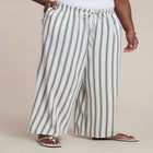 Drawstring Wide Leg Linen Pant image number 1