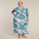 PatBO x ELOQUII Printed Mesh Maxi Dress image number 1