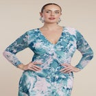 PatBO x ELOQUII Printed Mesh Maxi Dress image number 4