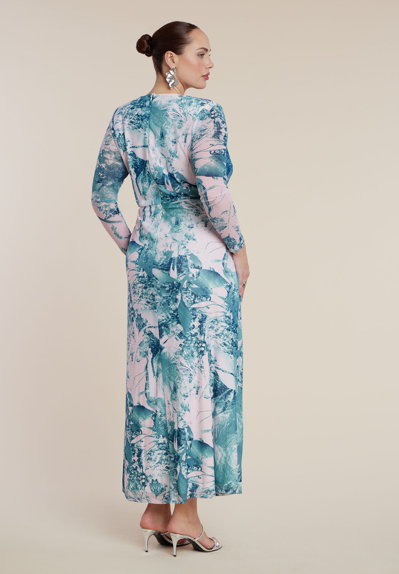 PatBO x ELOQUII Printed Mesh Maxi Dress image number 7