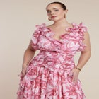 PatBO x ELOQUII Ruffle Detail Maxi Dress image number 3