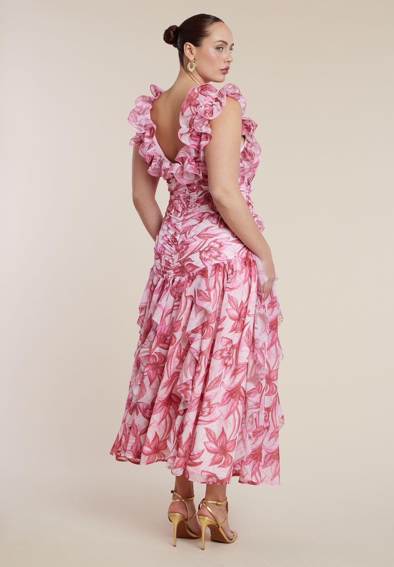 PatBO x ELOQUII Ruffle Detail Maxi Dress image number 4