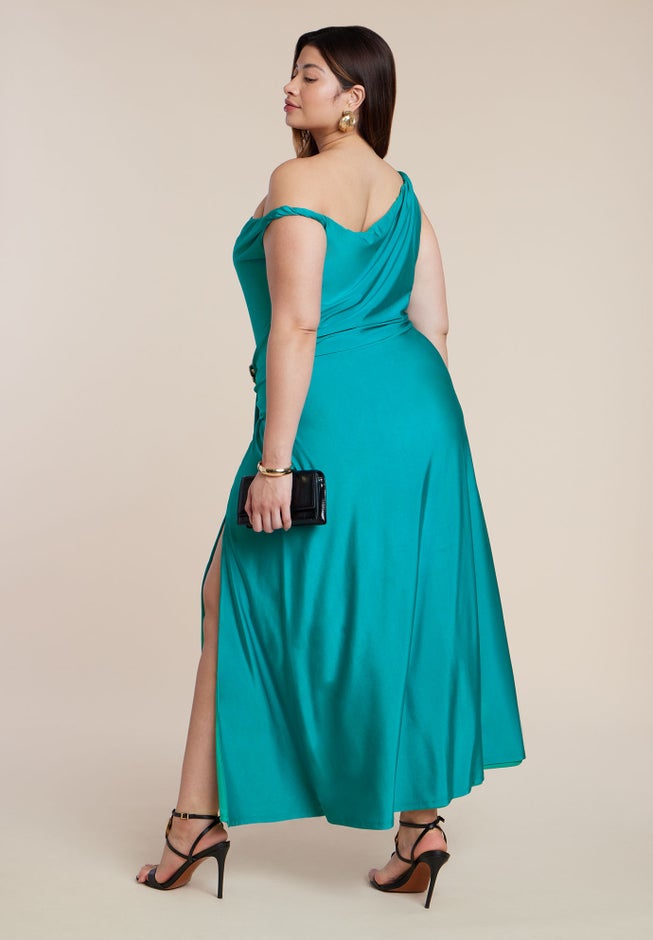 PatBO x ELOQUII Asym Neckline Maxi Dress image number 3