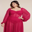 PatBO x ELOQUII Corset Waist Maxi Dress image number 2
