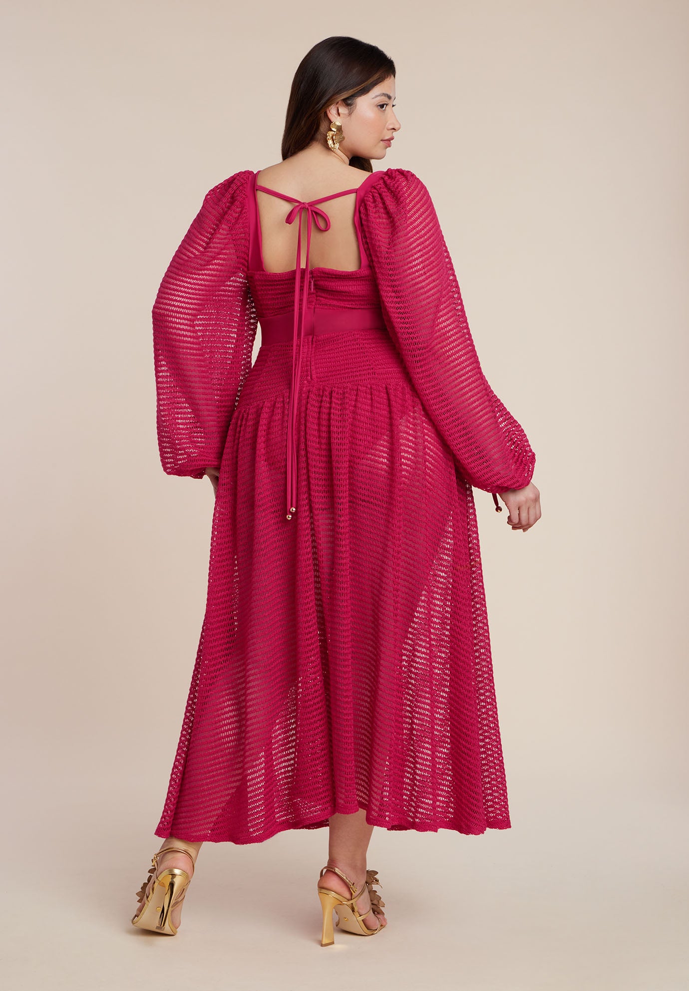 PatBO x ELOQUII Corset Waist Maxi Dress image number 3