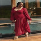 PatBO x ELOQUII Corset Waist Maxi Dress image number 0
