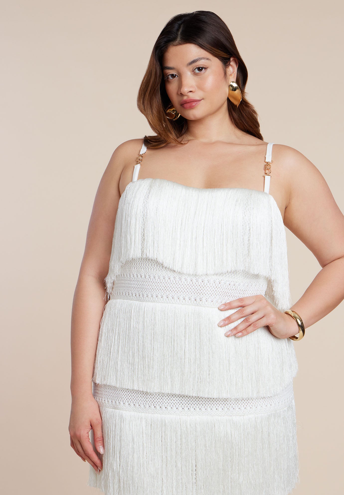 PatBO x ELOQUII Fringe Maxi Dress image number 2