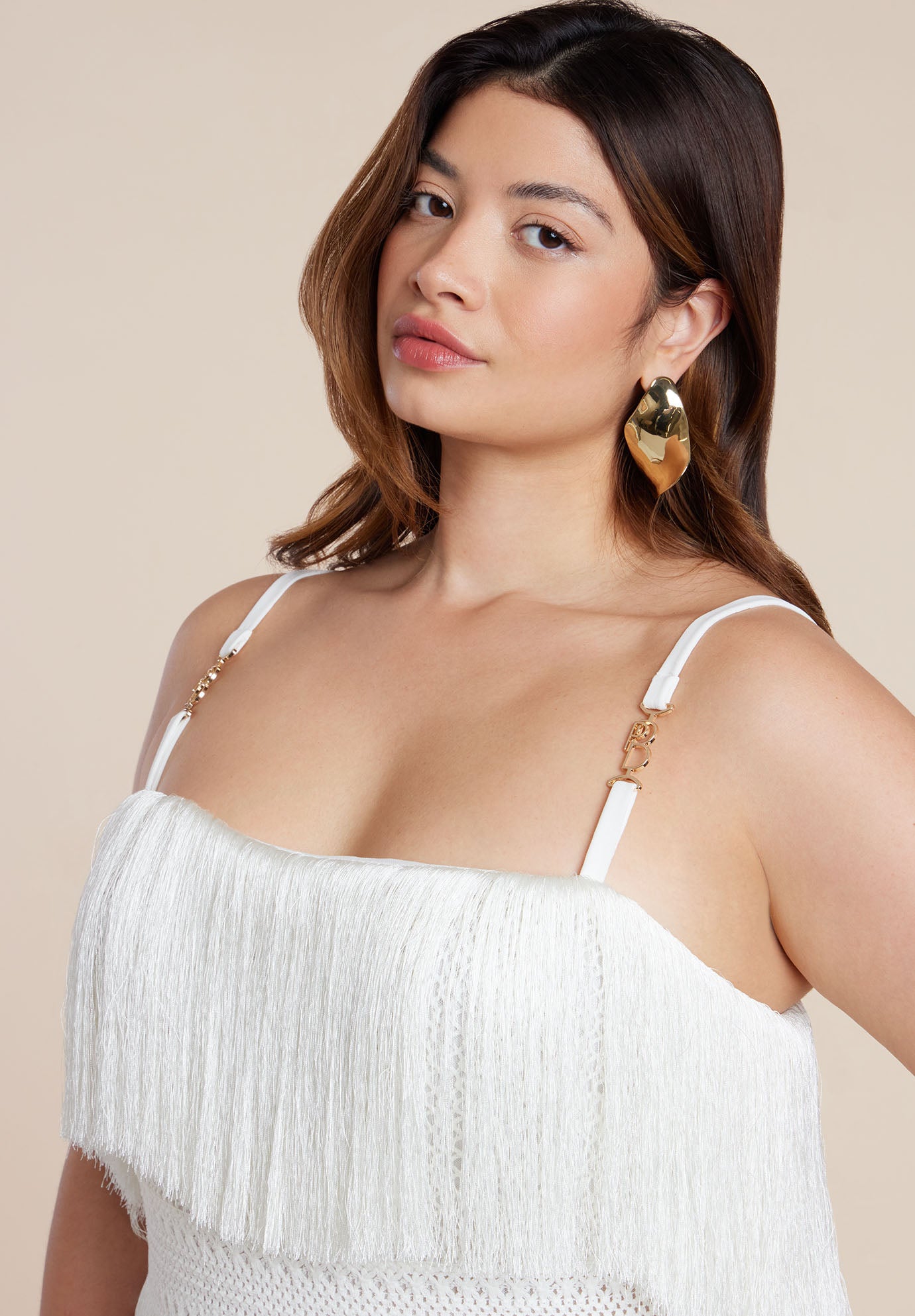 PatBO x ELOQUII Fringe Maxi Dress image number 3
