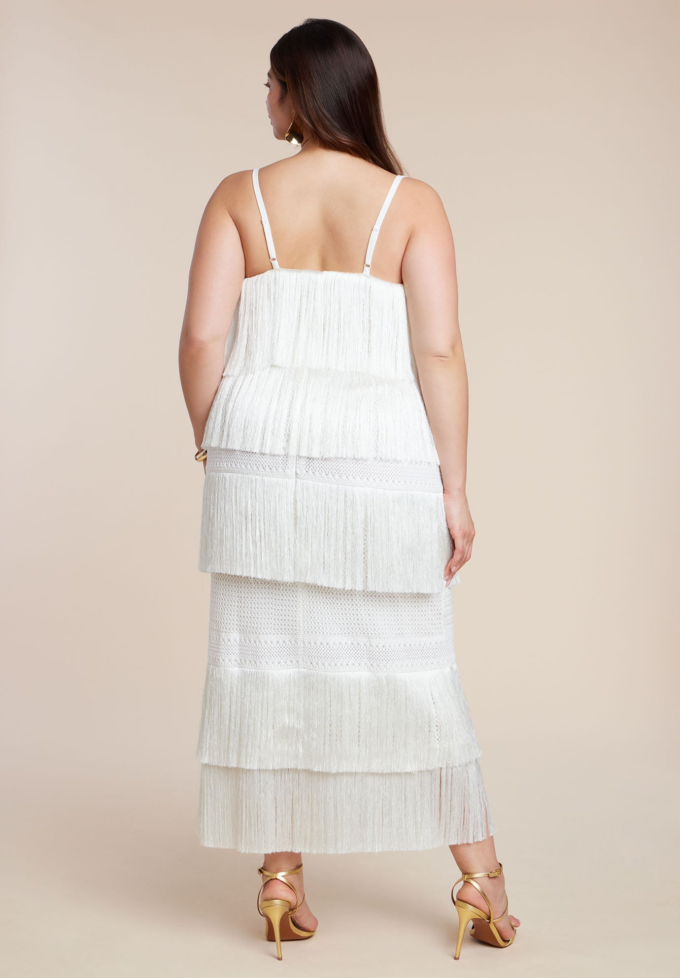 PatBO x ELOQUII Fringe Maxi Dress image number 4