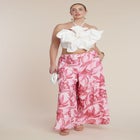 PatBO x ELOQUII Embellished Flower Appliqu&eacute; Top image number 3