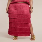 PatBO x ELOQUII Fringe Column Maxi Skirt image number 1