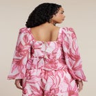 PatBO x ELOQUII Puff-Sleeve Peplum Top image number 4