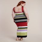 Neckline Detail Striped Sweater Dress image number 3