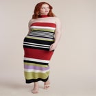 Neckline Detail Striped Sweater Dress image number 0