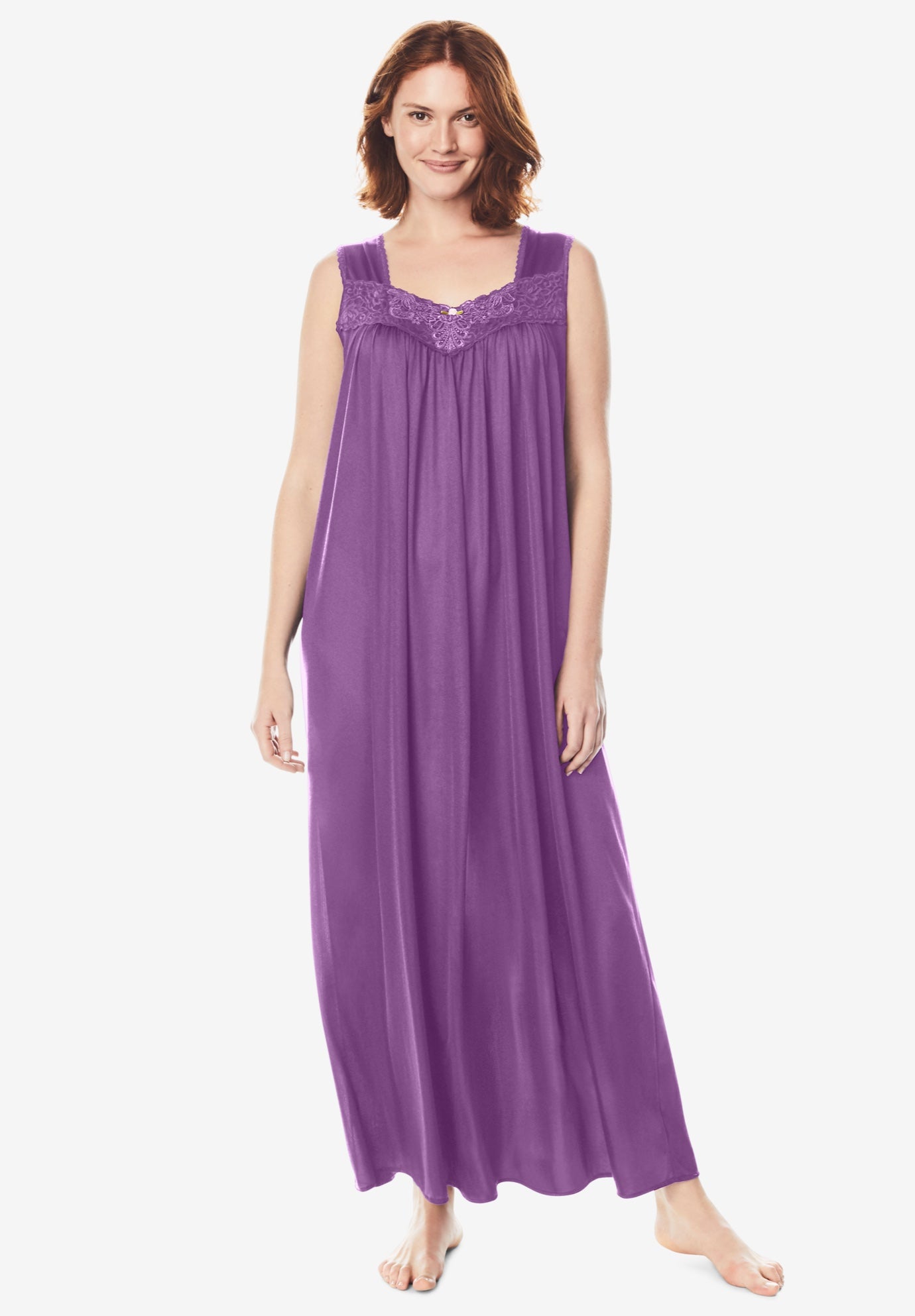 Long Tricot Knit Nightgown image number 0