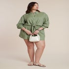Waist Tie Linen Button Up Shirt image number 1