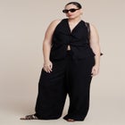Twisted Linen Halter Top image number 2