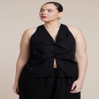 Twisted Linen Halter Top image number 3