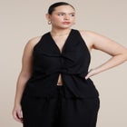 Twisted Linen Halter Top image number 4