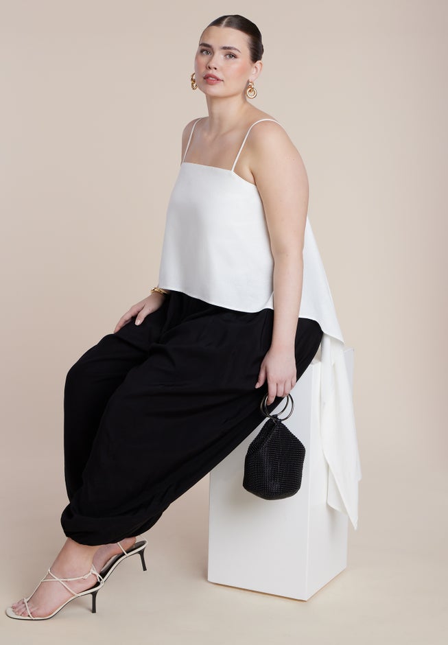Cascading Linen Crop Top image number 2
