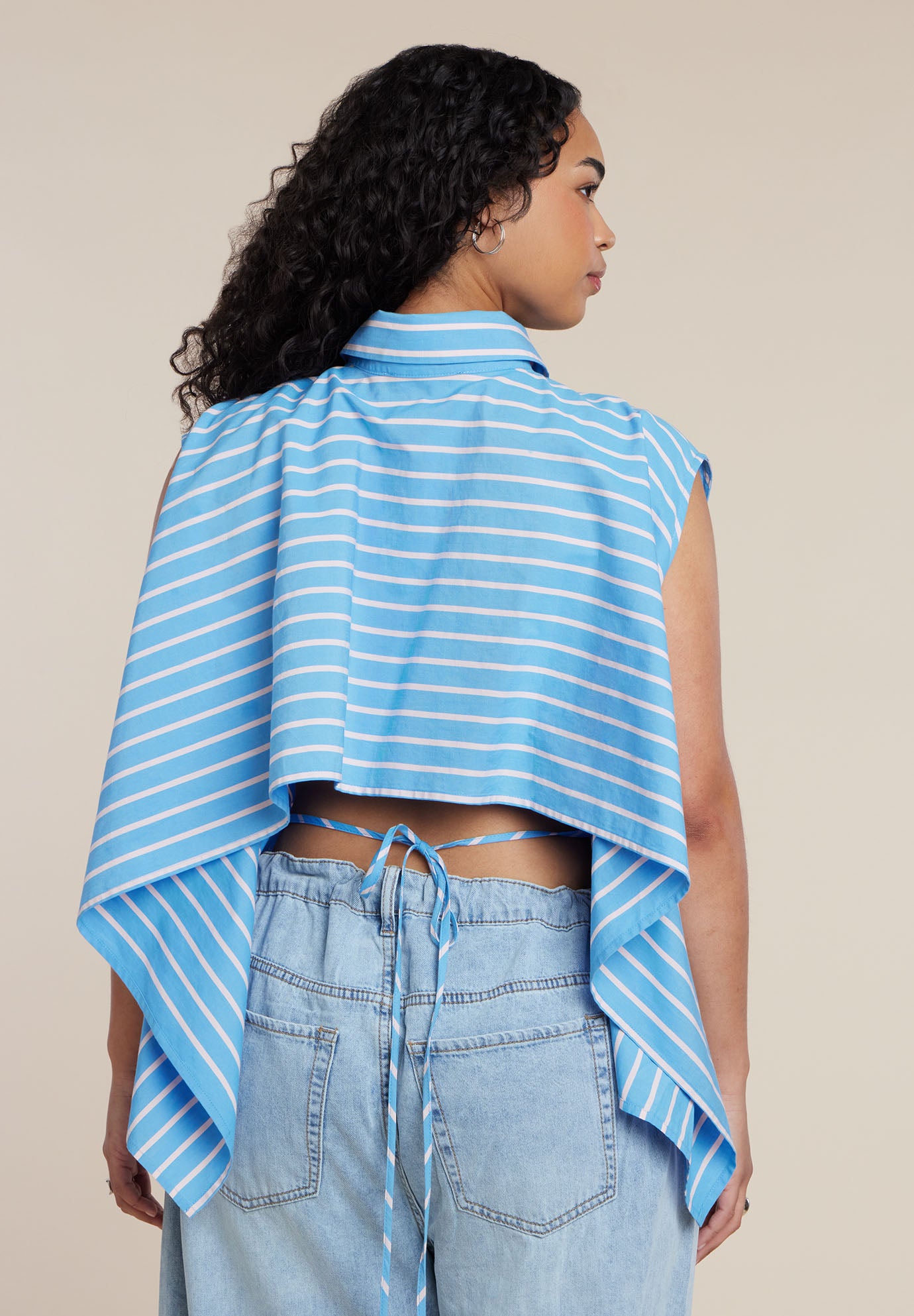 Button Up Shirt With Open Back image number 1