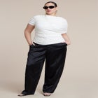 Sleeve Overlay Draped Top image number 2