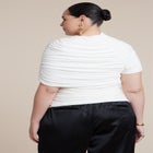 Sleeve Overlay Draped Top image number 3