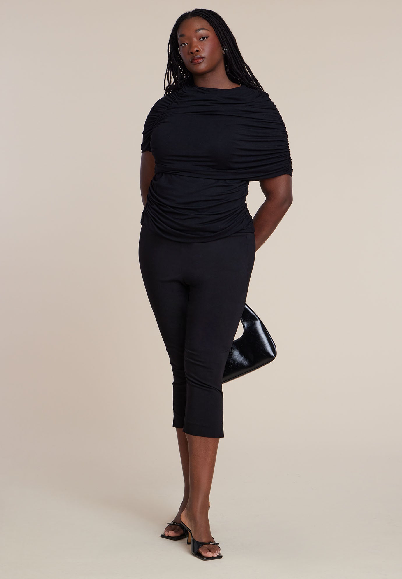 Sleeve Overlay Draped Top image number 3