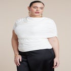 Sleeve Overlay Draped Top image number 0