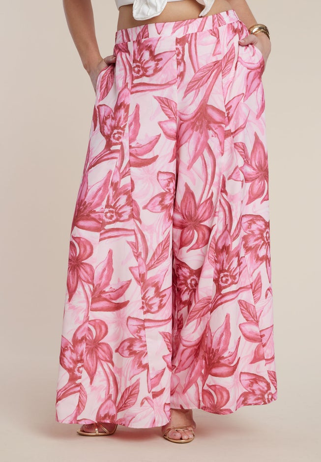 PatBO x ELOQUII Wide-Leg Godet Pants image number 1